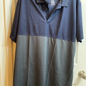 Men's Two-Tone Polo Shirt - Navy and Gray